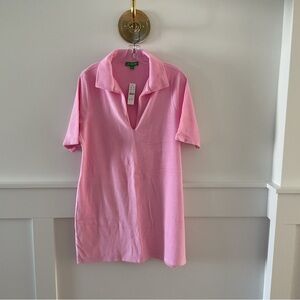 NWT J Crew Pink Terry Cloth Coverup, Size Large